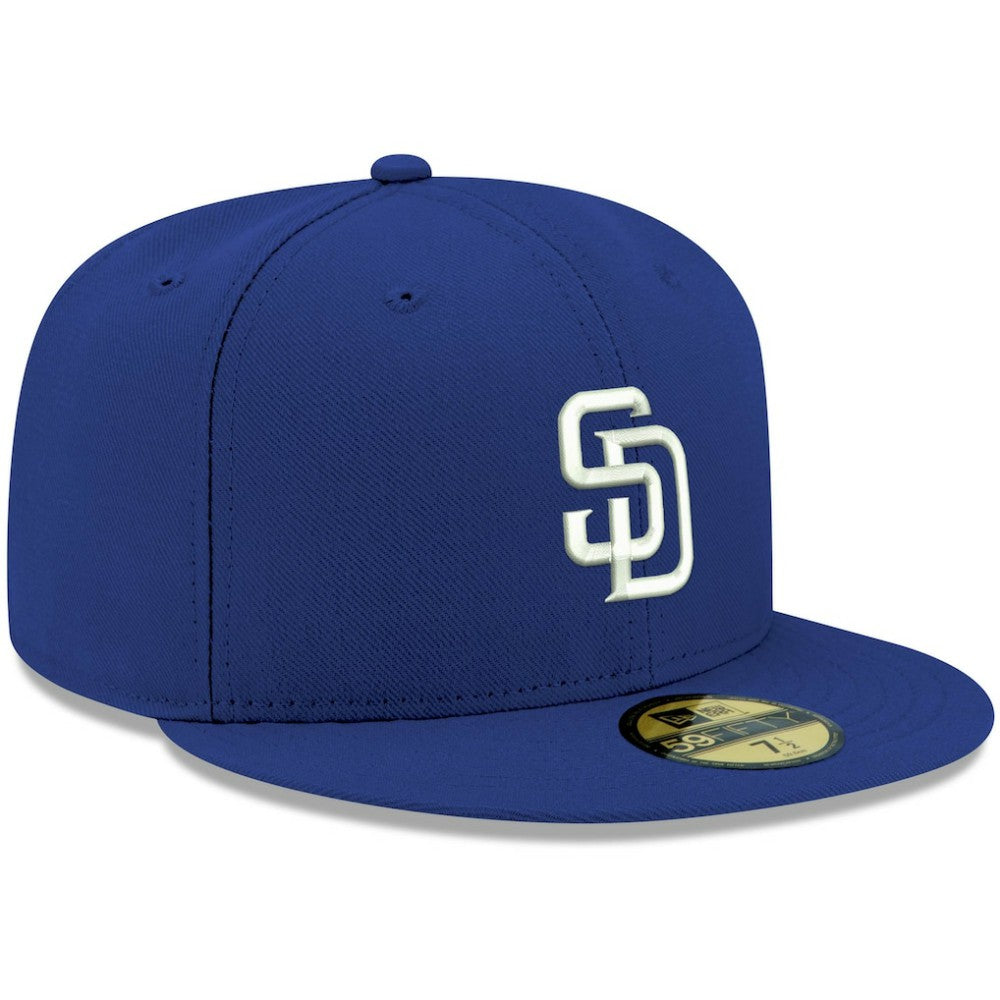 MLB San Diego Padres New Era White Logo 59FIFTY Fitted Hat