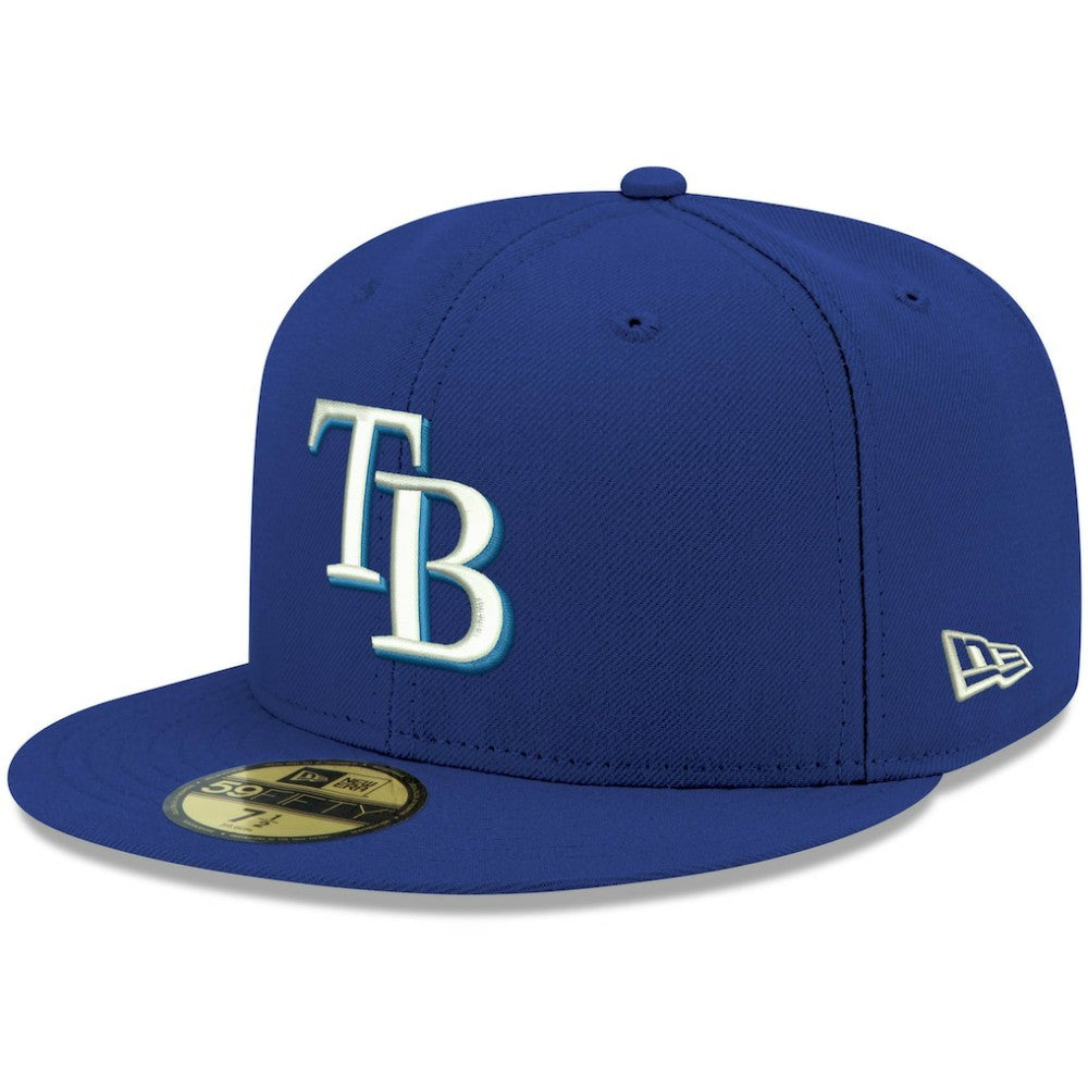 MLB Tampa Bay Rays New Era White Logo 59FIFTY Fitted Hat