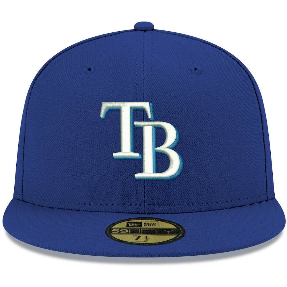 MLB Tampa Bay Rays New Era White Logo 59FIFTY Fitted Hat