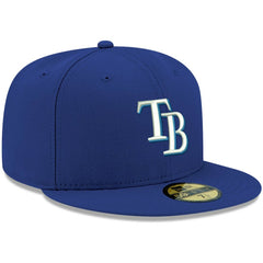 MLB Tampa Bay Rays New Era White Logo 59FIFTY Fitted Hat
