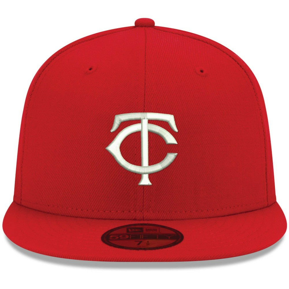 MLB Minnesota Twins New Era White Logo 59FIFTY Fitted Hat