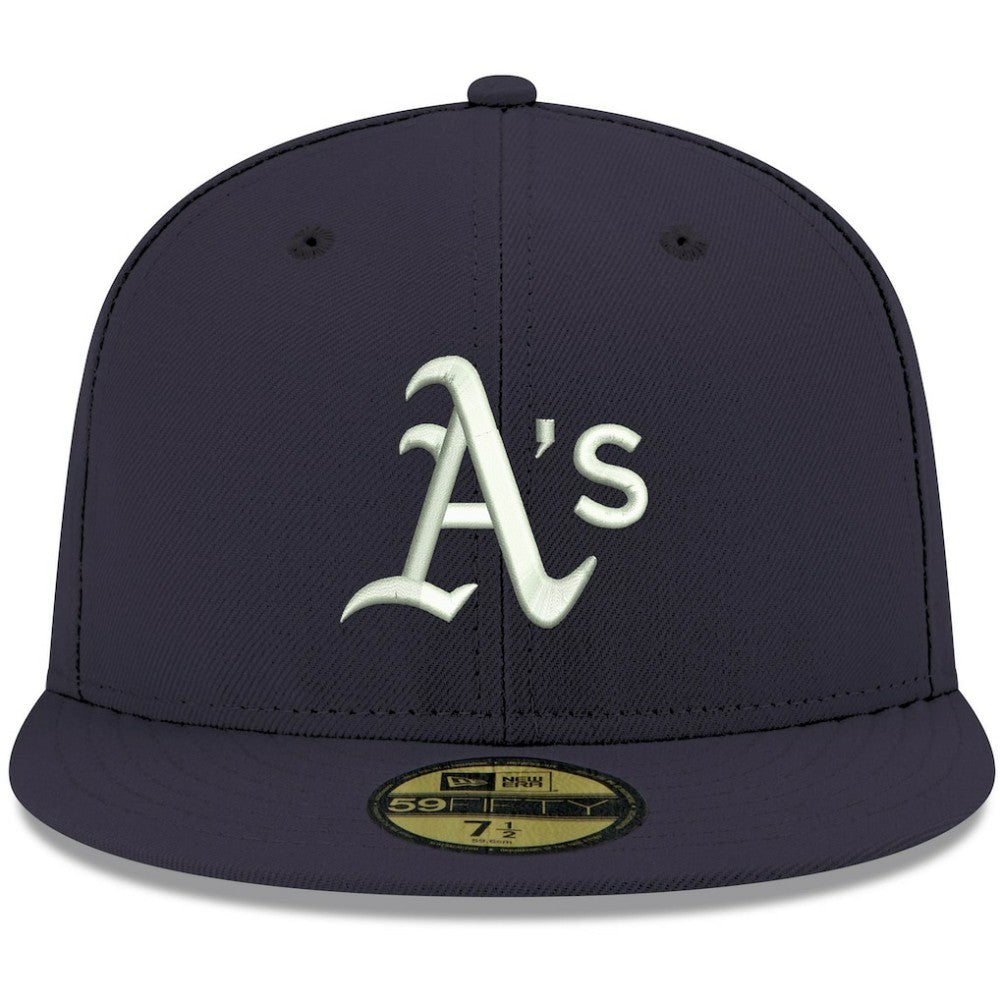 MLB Athletics New Era White Logo 59FIFTY Fitted Hat
