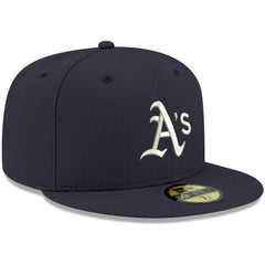 MLB Athletics New Era White Logo 59FIFTY Fitted Hat