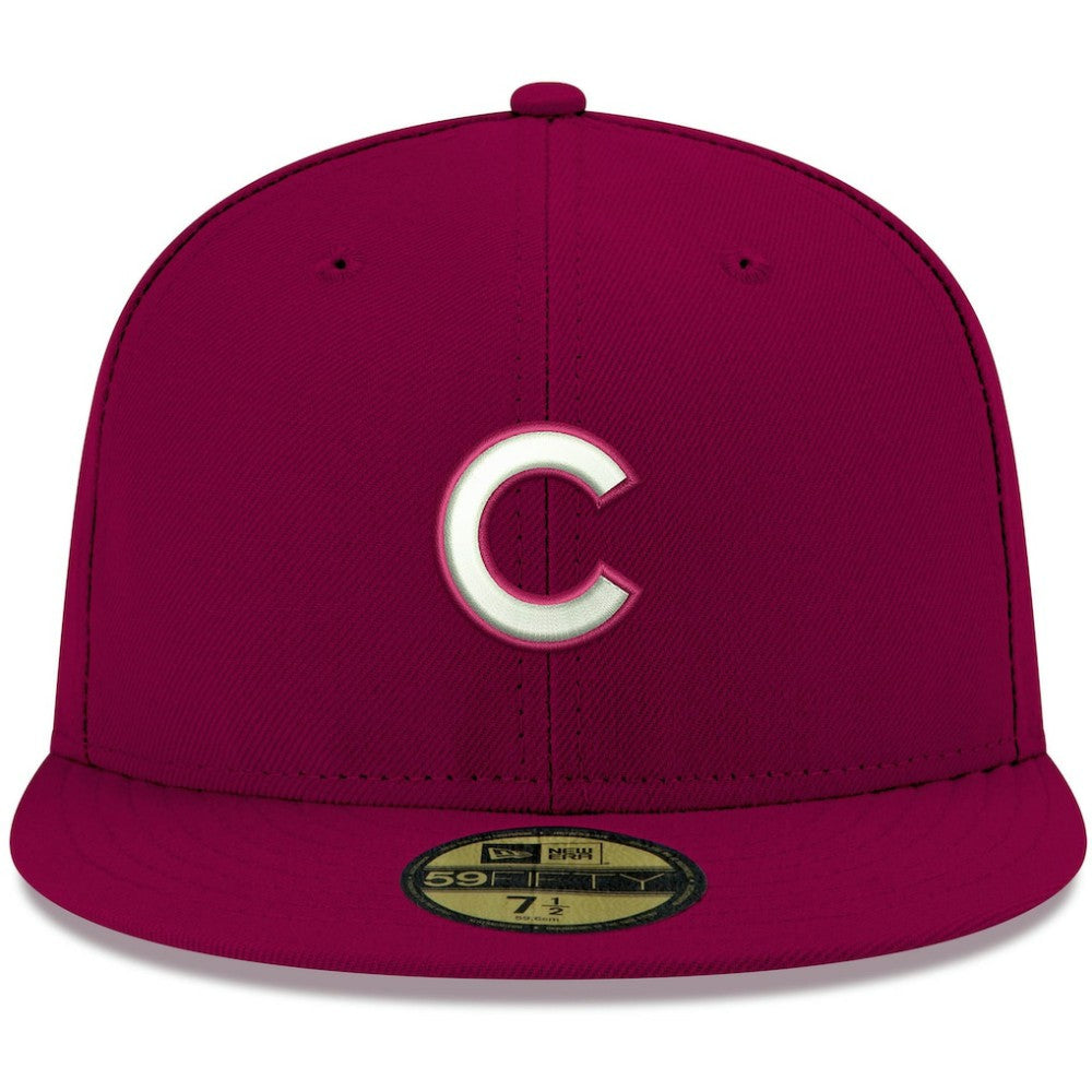MLB Chicago Cubs New Era White Logo 59FIFTY Fitted Hat