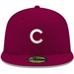 MLB Chicago Cubs New Era White Logo 59FIFTY Fitted Hat