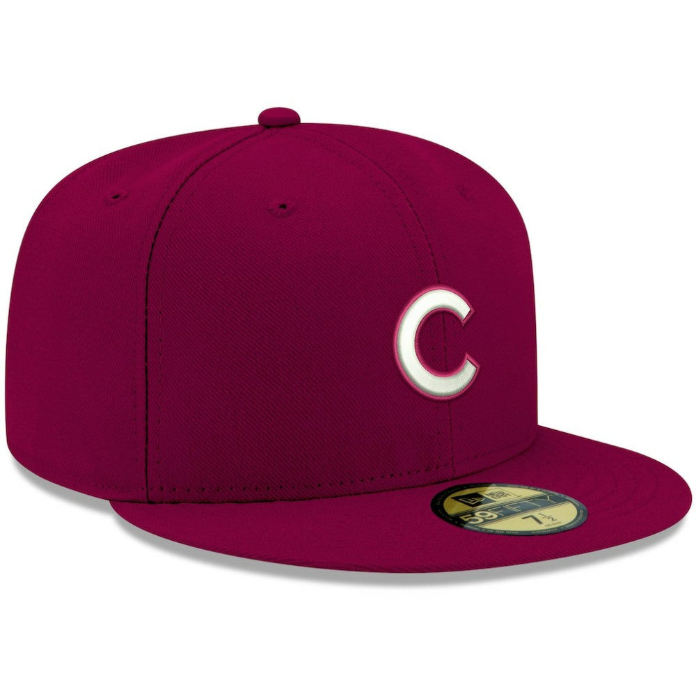 MLB Chicago Cubs New Era White Logo 59FIFTY Fitted Hat