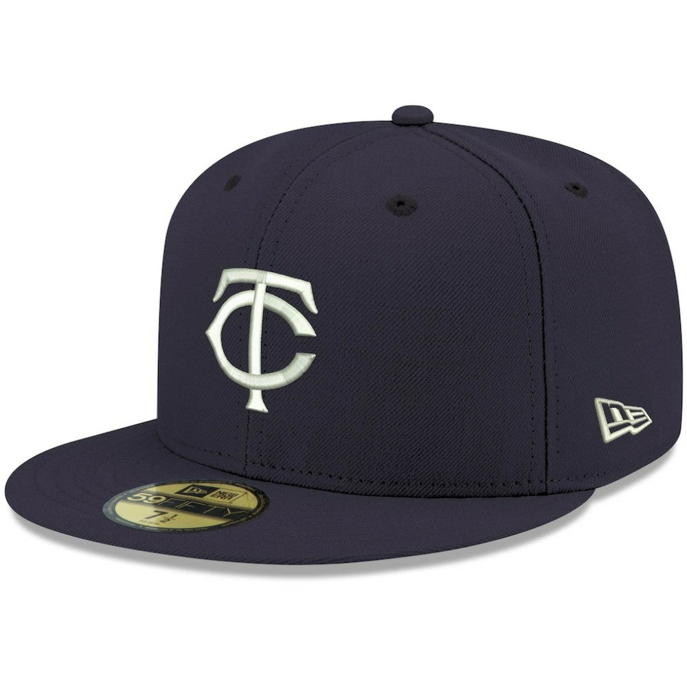 MLB Minnesota Twins New Era White Logo 59FIFTY Fitted Hat