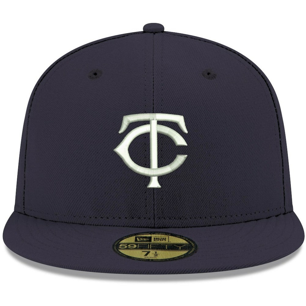 MLB Minnesota Twins New Era White Logo 59FIFTY Fitted Hat
