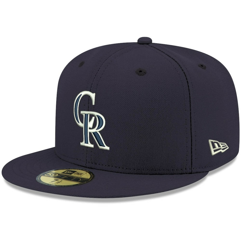 MLB Colorado Rockies New Era White Logo 59FIFTY Fitted Hat