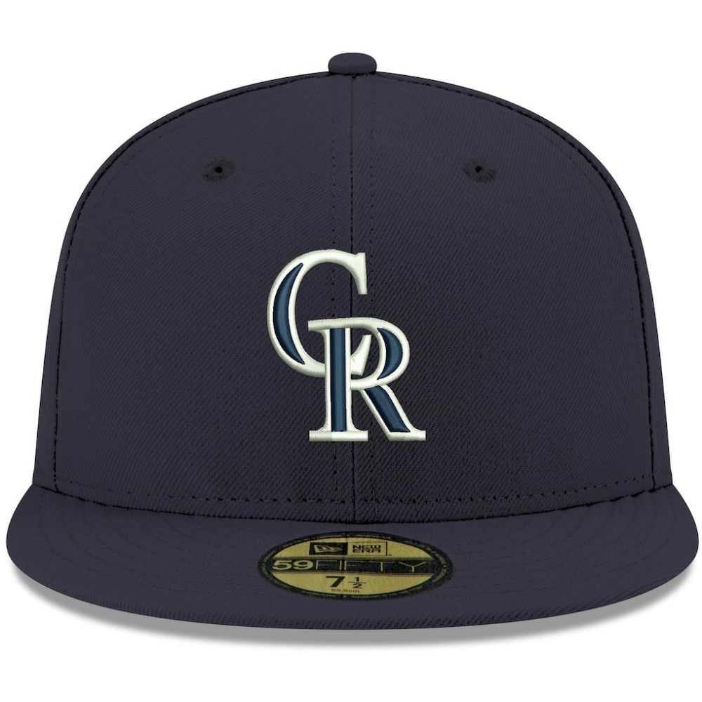 MLB Colorado Rockies New Era White Logo 59FIFTY Fitted Hat