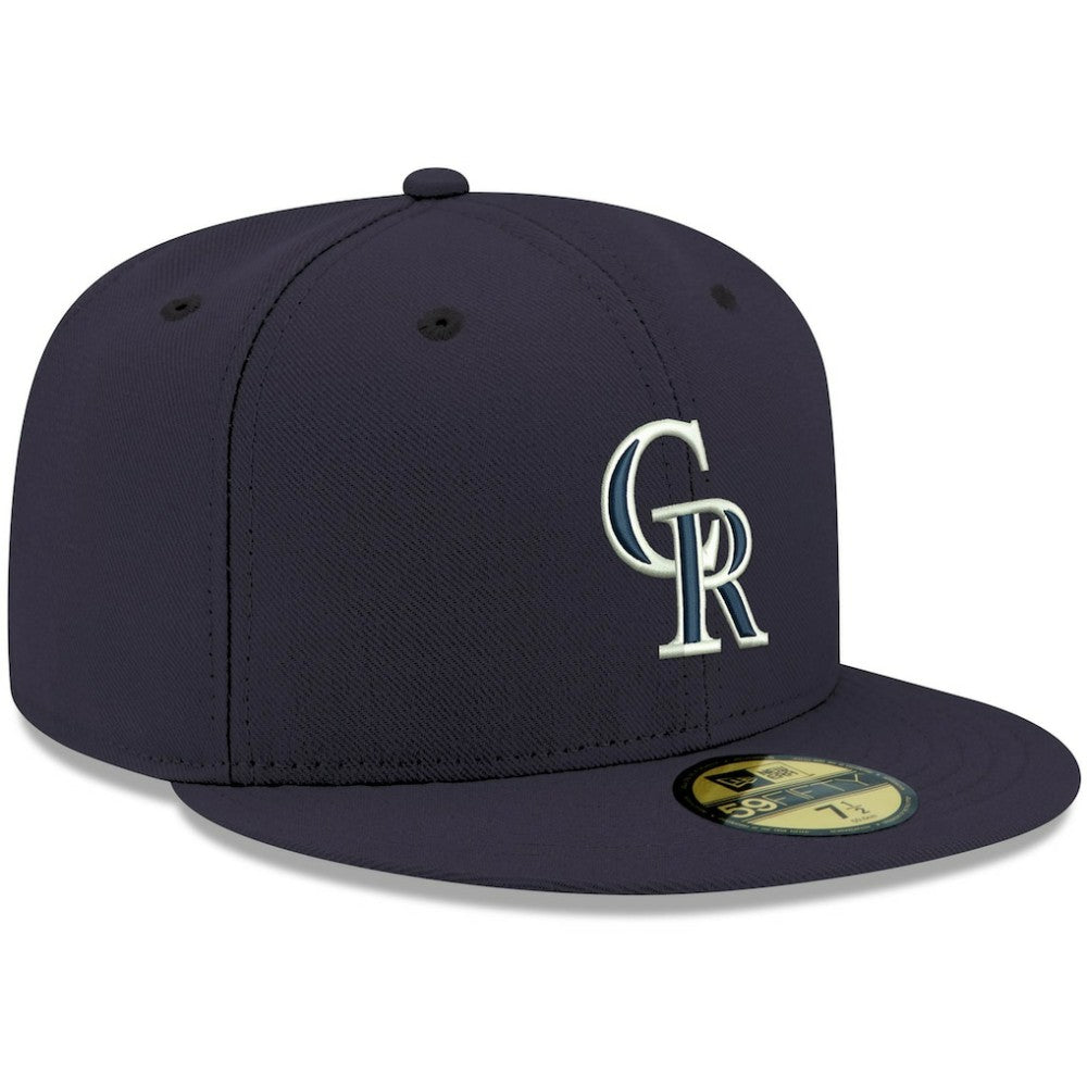 MLB Colorado Rockies New Era White Logo 59FIFTY Fitted Hat
