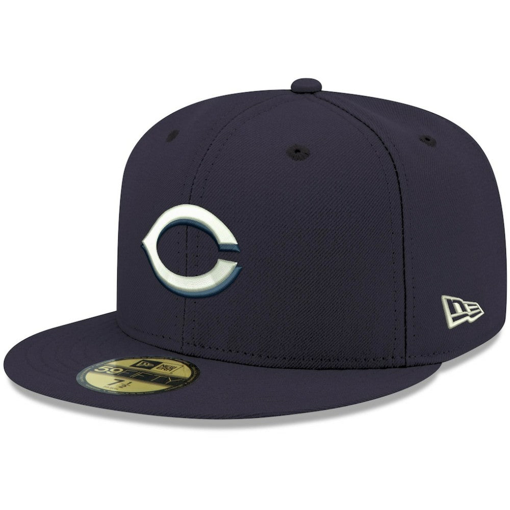 MLB Cincinnati Reds New Era White Logo 59FIFTY Fitted Hat