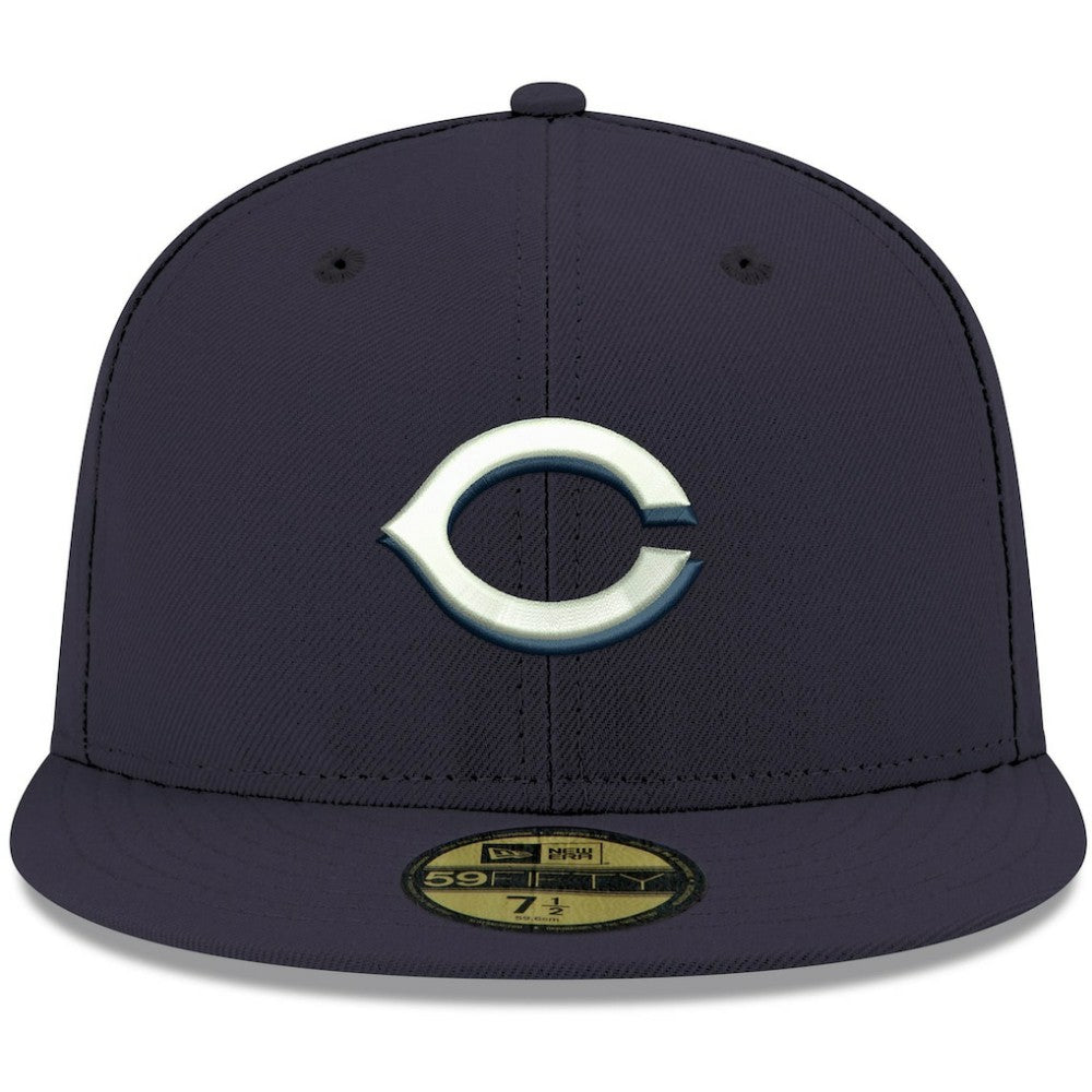 MLB Cincinnati Reds New Era White Logo 59FIFTY Fitted Hat