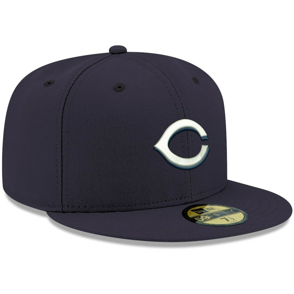 MLB Cincinnati Reds New Era White Logo 59FIFTY Fitted Hat