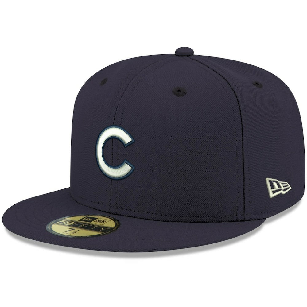 MLB Chicago Cubs New Era White Logo 59FIFTY Fitted Hat