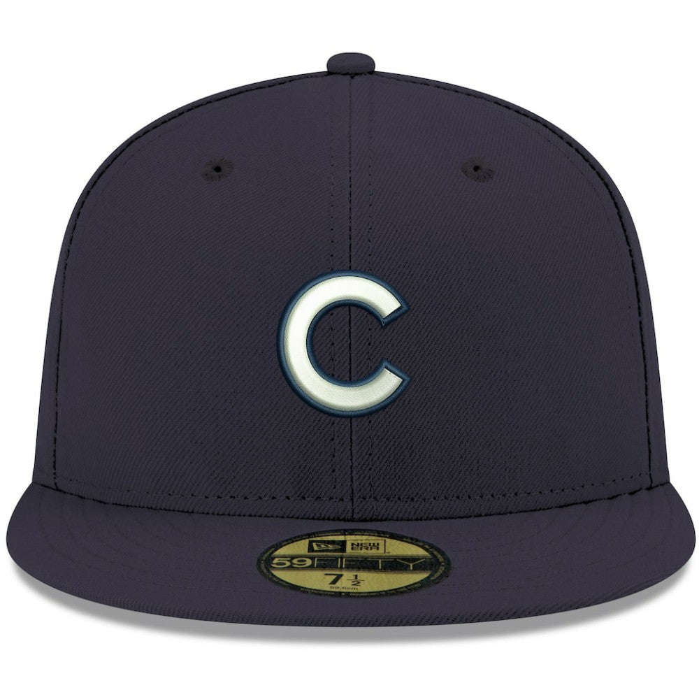 MLB Chicago Cubs New Era White Logo 59FIFTY Fitted Hat