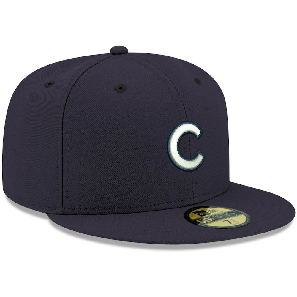 MLB Chicago Cubs New Era White Logo 59FIFTY Fitted Hat