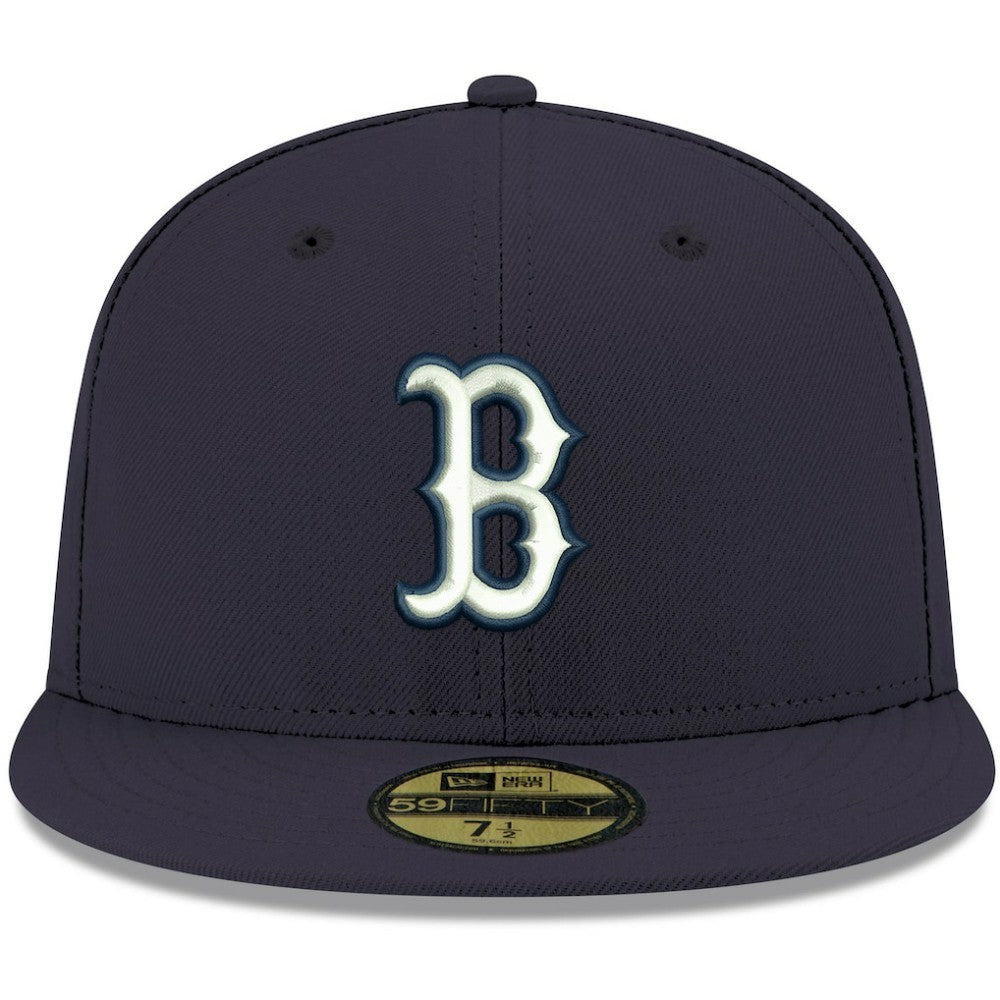 MLB Boston Red Sox New Era White Logo 59FIFTY Fitted Hat