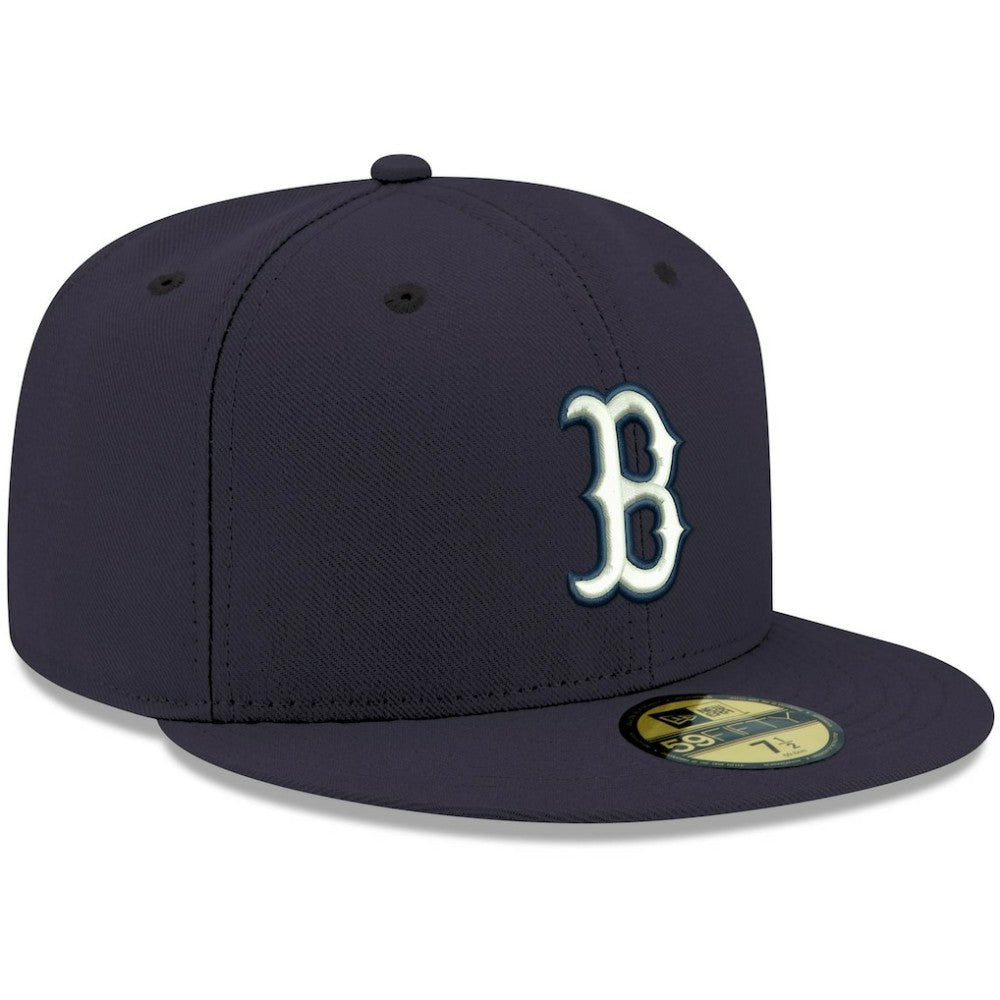 MLB Boston Red Sox New Era White Logo 59FIFTY Fitted Hat