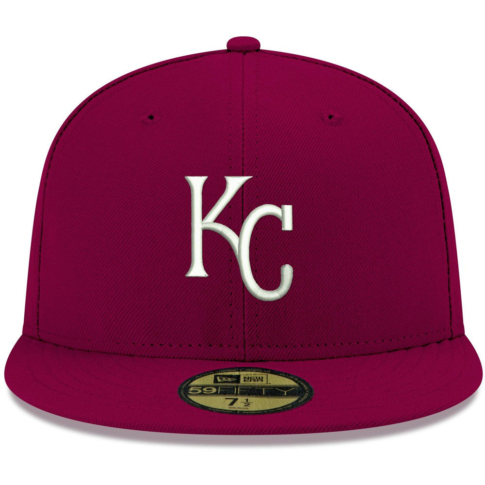 MLB Kansas City Royals New Era White Logo 59FIFTY Fitted Hat