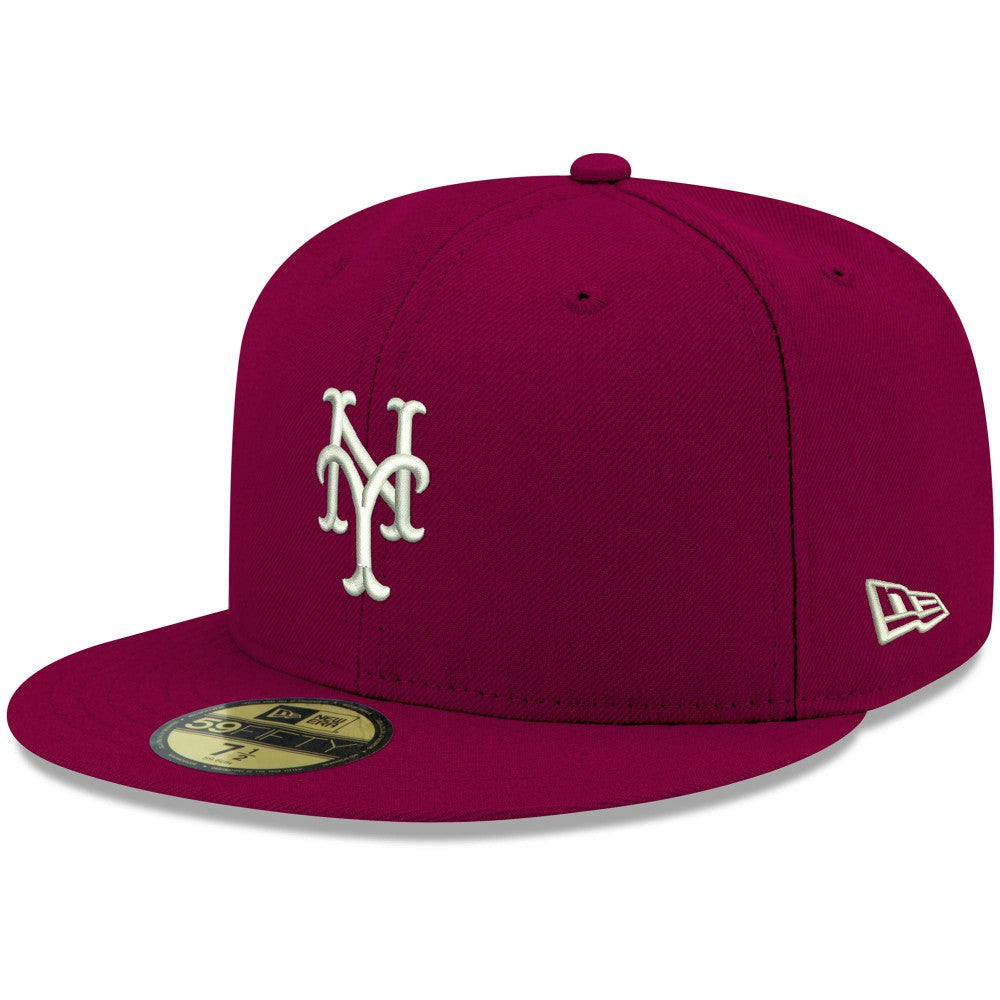 MLB New York Mets New Era White Logo 59FIFTY Fitted Hat