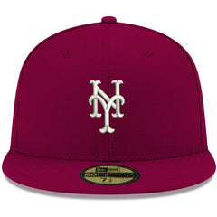MLB New York Mets New Era White Logo 59FIFTY Fitted Hat