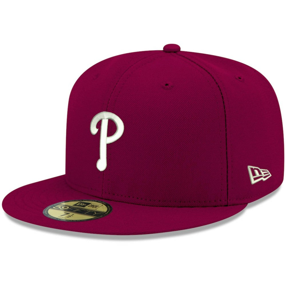 MLB Philadelphia Phillies New Era White Logo 59FIFTY Fitted Hat