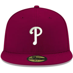 MLB Philadelphia Phillies New Era White Logo 59FIFTY Fitted Hat