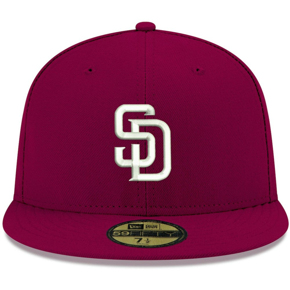 MLB San Diego Padres New Era White Logo 59FIFTY Fitted Hat