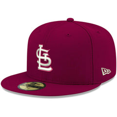 MLB St. Louis Cardinals New Era White Logo 59FIFTY Fitted Hat