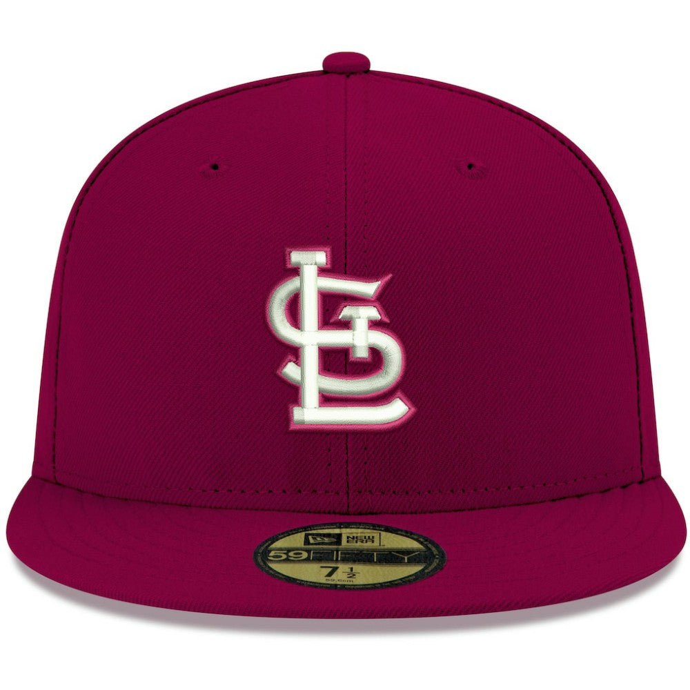 MLB St. Louis Cardinals New Era White Logo 59FIFTY Fitted Hat