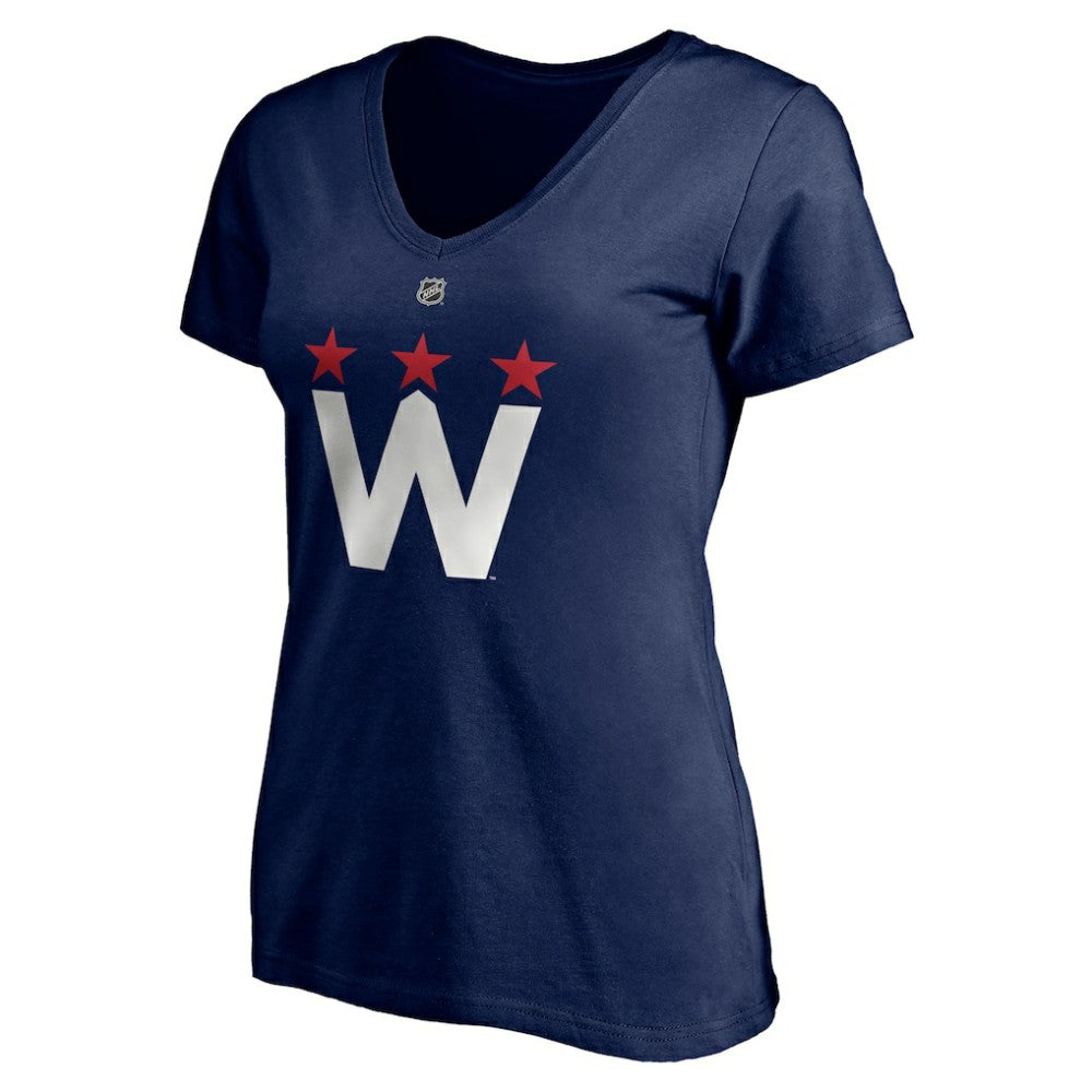 NHL Navy Tom Wilson Washington Capitals Fanatics Women's Authentic Stack Name & Number V-Neck T-Shirt