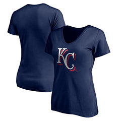MLB Kansas City Royals Women's Red White and Team V-Neck T-Shirt
