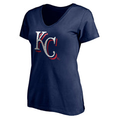 MLB Kansas City Royals Women's Red White and Team V-Neck T-Shirt