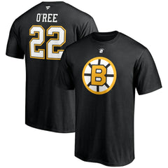 NHL Black Willie O'Ree Boston Bruins Fanatics Authentic Stack Retired Player Name & Number T-Shirt