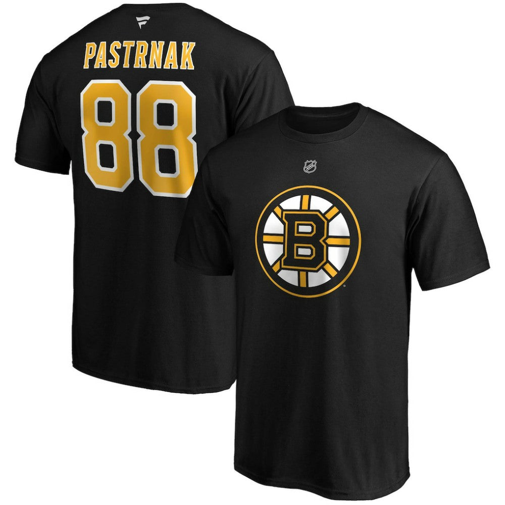 NHL Black David Pastrnak Boston Bruins Fanatics B&T Name and Number T-Shirt