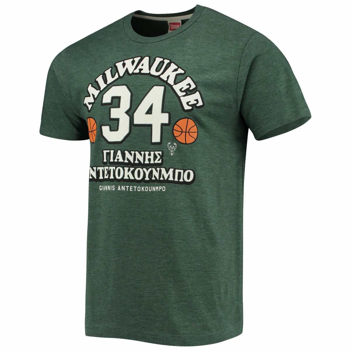 NBA Giannis Antetokounmpo Milwaukee Bucks Homage Greek Tri-Blend T-Shirt