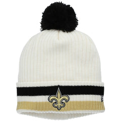 Youth Retro Cuffed Knit Hat with Pom - New Orleans Saints