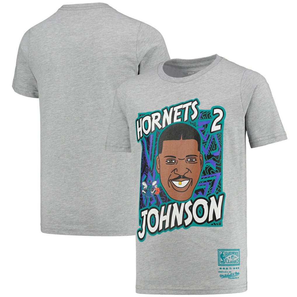 NBA Larry Johnson Charlotte Hornets Youth Hardwood Classics King of the Court Player T-Shirt