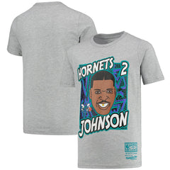 NBA Larry Johnson Charlotte Hornets Youth Hardwood Classics King of the Court Player T-Shirt