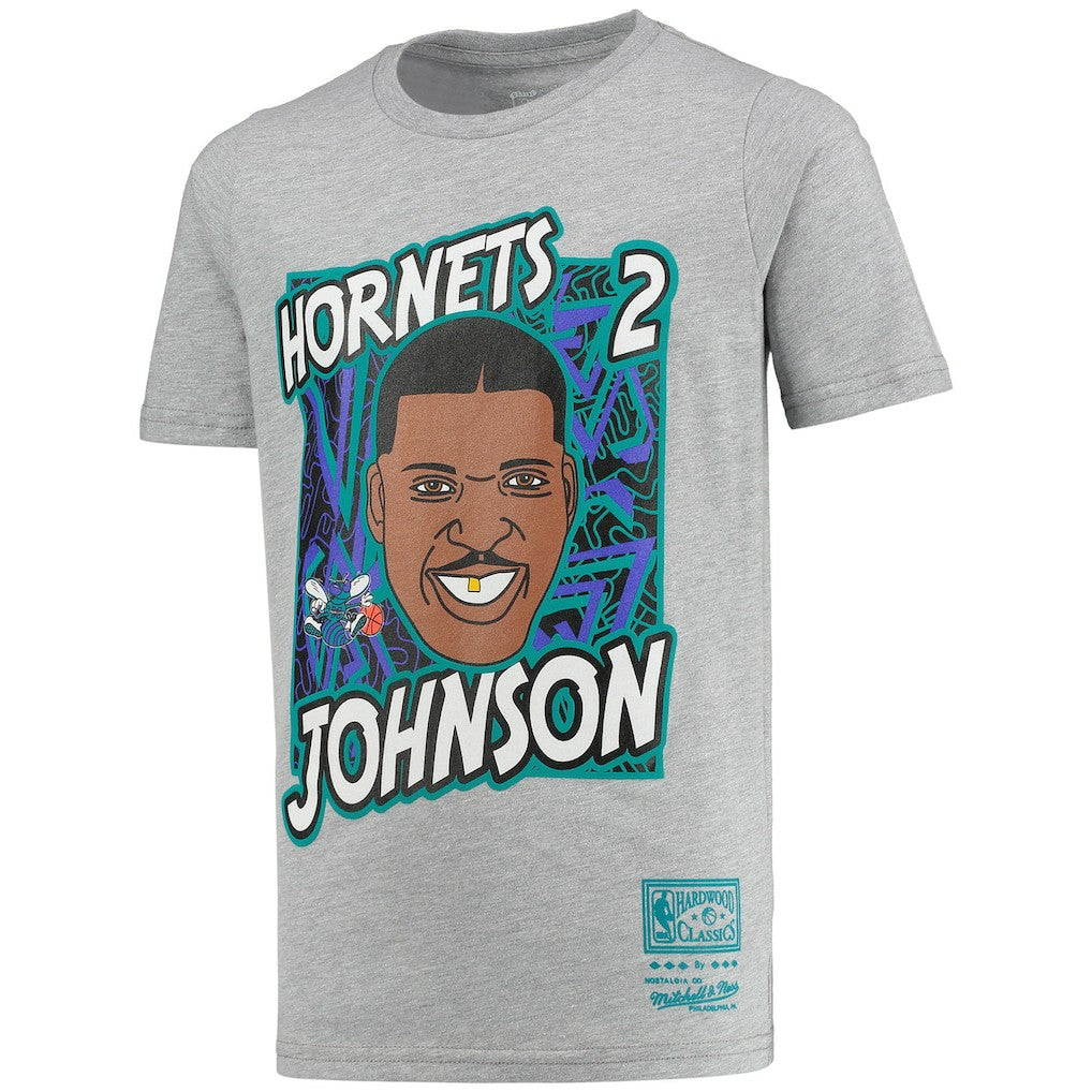 NBA Larry Johnson Charlotte Hornets Youth Hardwood Classics King of the Court Player T-Shirt