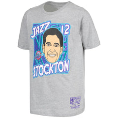 NBA John Stockton Utah Jazz Youth Hardwood Classics King of the Court Player T-Shirt