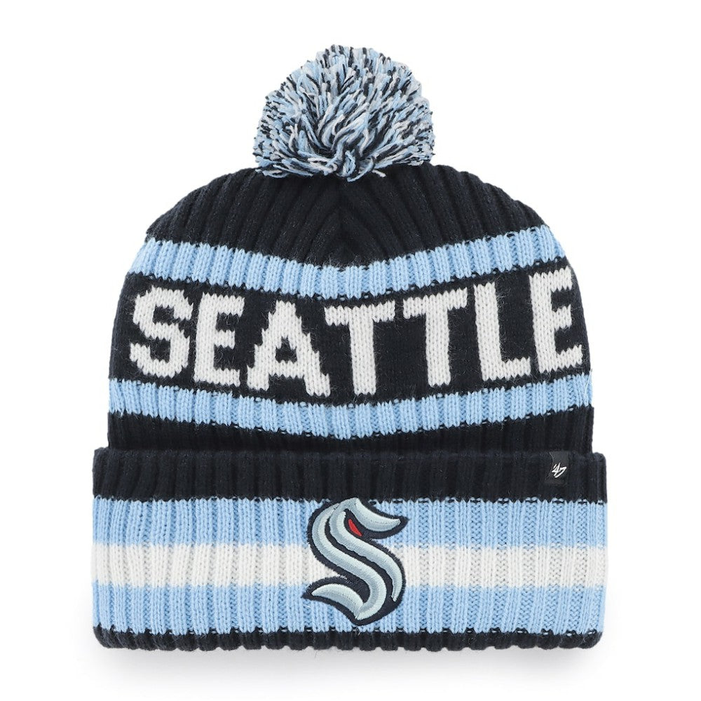 NHL Navy Seattle Kraken '47 Bering Cuffed Knit Hat with Pom