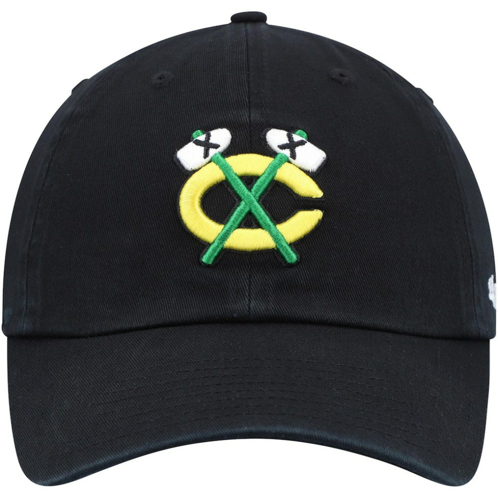 NHL Black Chicago Blackhawks '47 Alternate Logo Clean Up Adjustable Hat