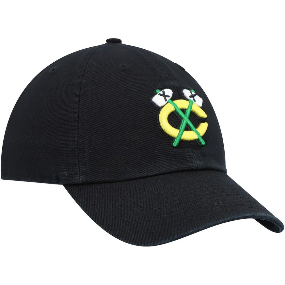 NHL Black Chicago Blackhawks '47 Alternate Logo Clean Up Adjustable Hat