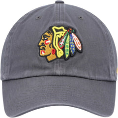 NHL Charcoal Chicago Blackhawks '47 Clean Up Adjustable Hat
