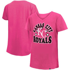 MLB Kansas City Royals New Era Girls Youth Jersey Stars V-Neck T-Shirt