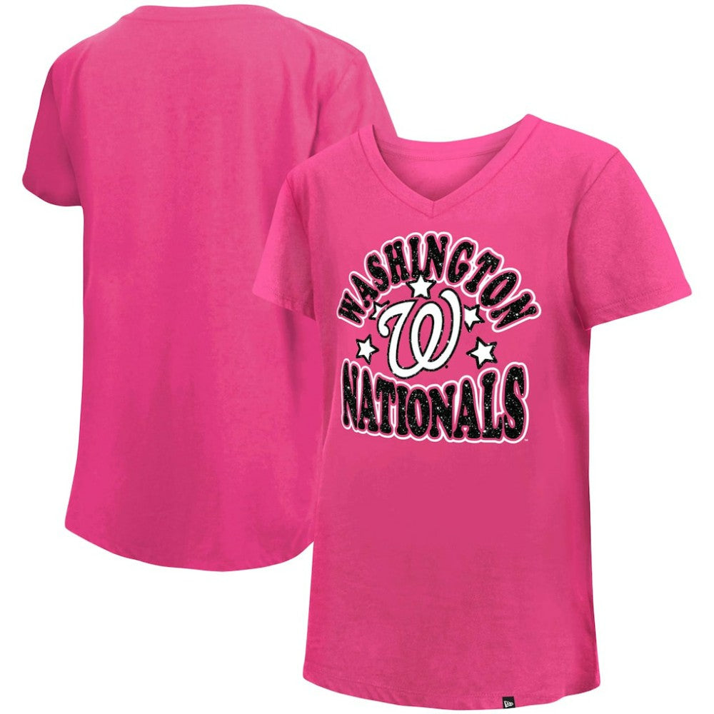 MLB Washington Nationals New Era Girl's Youth Jersey Stars V-Neck T-Shirt
