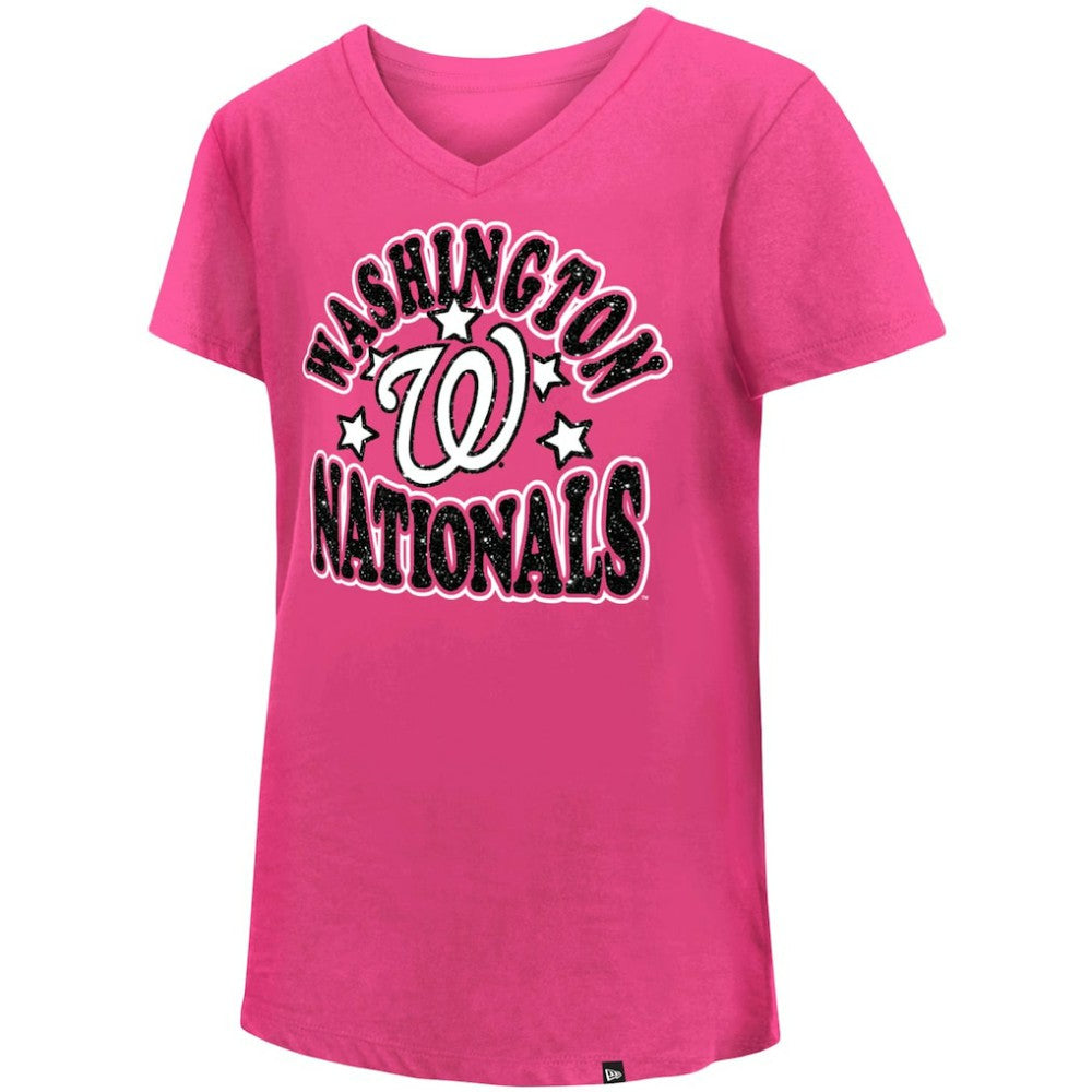 MLB Washington Nationals New Era Girl's Youth Jersey Stars V-Neck T-Shirt