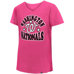 MLB Washington Nationals New Era Girl's Youth Jersey Stars V-Neck T-Shirt